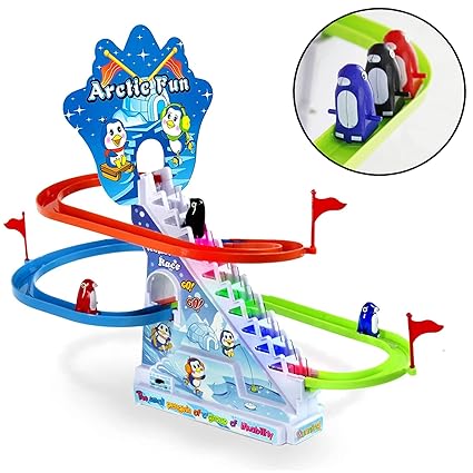 Penguin Race Track - Fun Sliding Toy for Kids - Toddlers Art