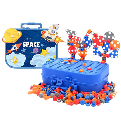 227 Pcs Kids Space Builder Drill Set